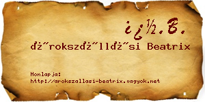 Árokszállási Beatrix névjegykártya